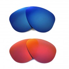 Walleva Polarized Fire Red + Ice Blue Replacement Lenses For Ray-Ban Aviator RB3044 Small Metal 52mm